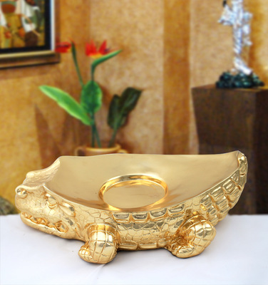廠家直銷(xiāo)樹(shù)脂工藝品鱷魚(yú)果盤(pán) 融合藝術(shù)與實(shí)用的高檔家居飾品